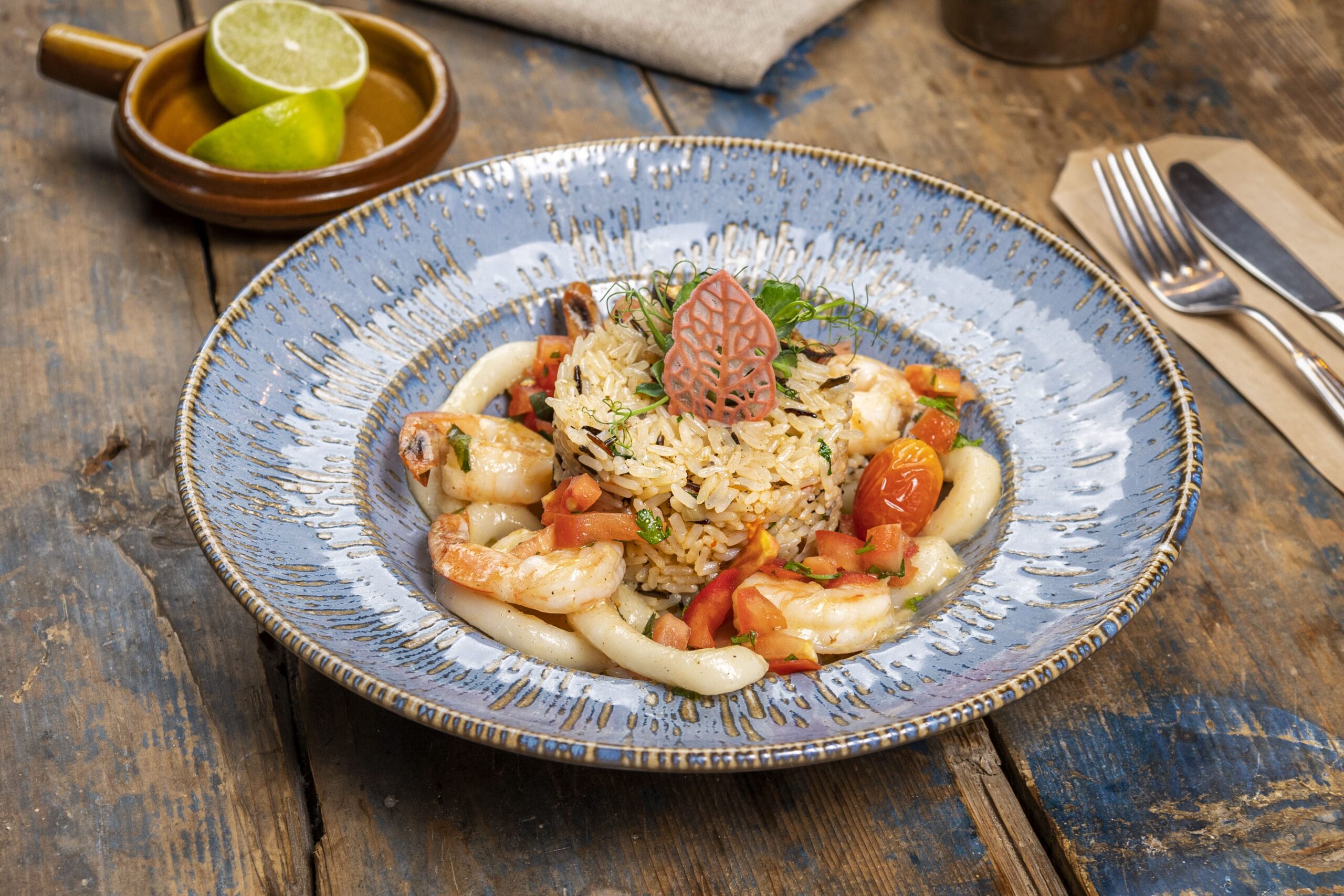 Creveti si calamari in sos de unt cu proseco 420g (200g)
